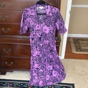 Umgee Purple Floral & Paisley Midi Dress